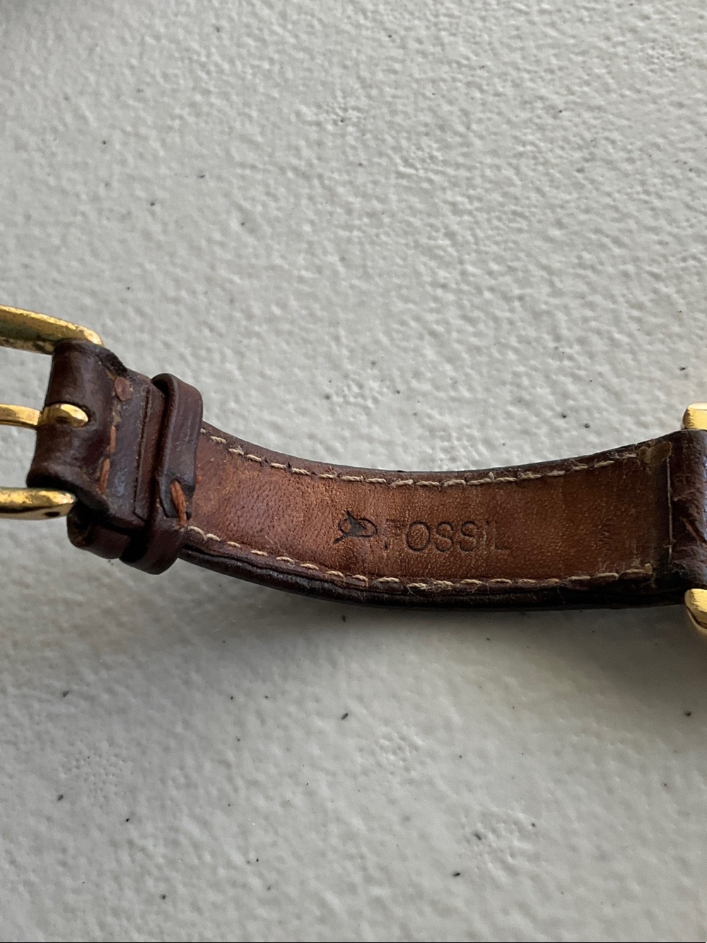 Fossil Gold-Tone Dual-Subdial Watch with Dark Brown Leather Strap - Picture 7 of 9
